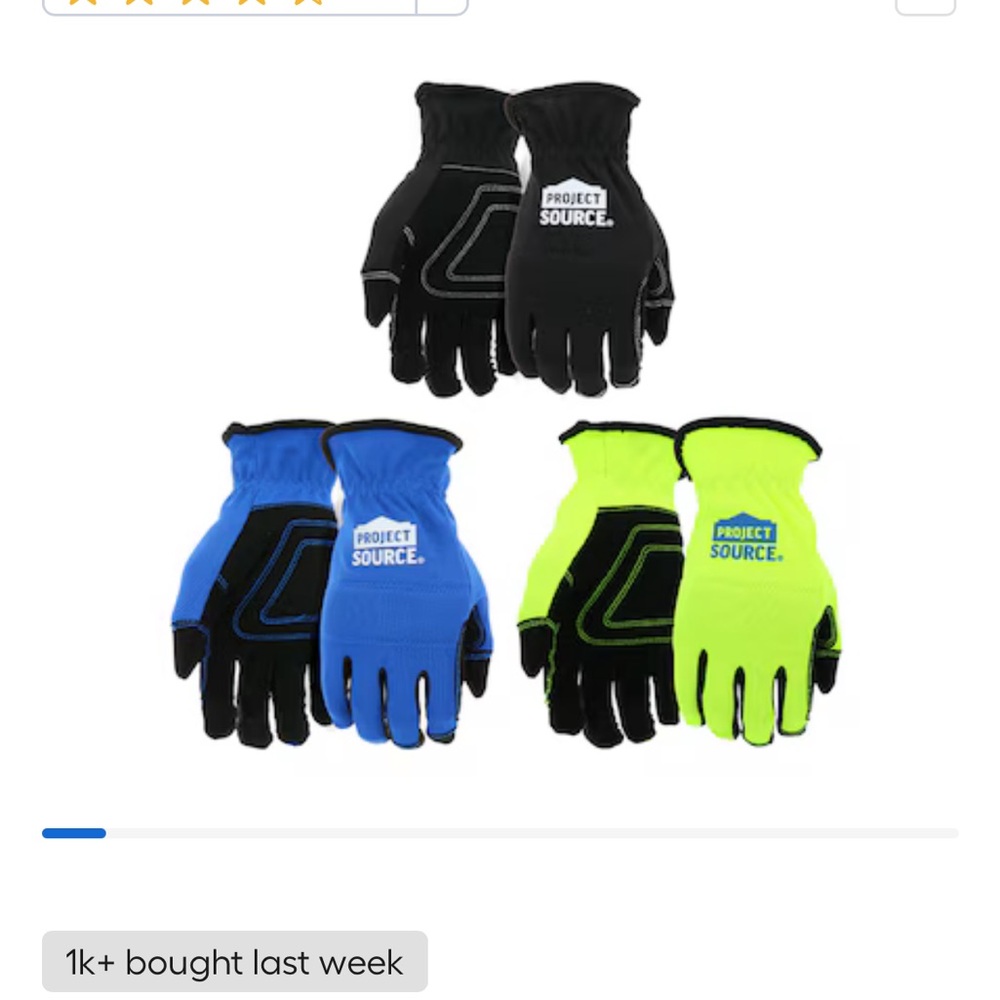 Men’s construction gloves 3pk